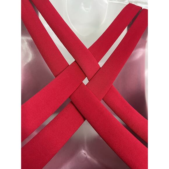 Guess Bodycon Red Strappy Mini Dress - Picture 10 of 15